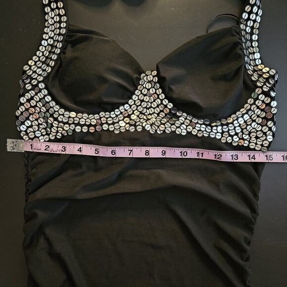 WILD CAT Sequin Club Dress Ruched Halter Sz LARGE NWT - Picture 6 of 6